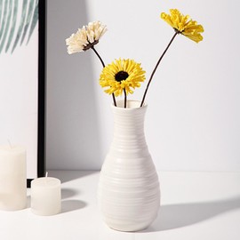 Plastic Vases for Flowers, Nordic Style Decorative Unbreakable Tall Modern Flower Aesthetic Vase Creative Plastic Vase for Wedding Living Room Dining Room Desktop Home Decor (B Type White)