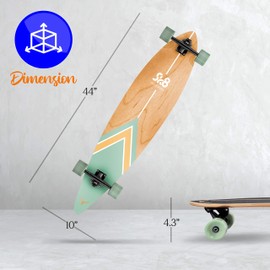 SereneLife Complete Standard Skateboard Mini Cruiser - 8 Ply Canadian & Bamboo Maple Deck Complete Flat Concave Skate Board W/ 7" Aluminum Trucks - For Kids, Teens, Adults - SereneLife SL7SBGR (Green)
