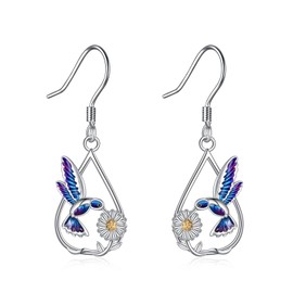 YFN Hummingbird Earrings Bird Dangle Earrings Sterling Silver Jewelry Hummingbird Gifts for Women