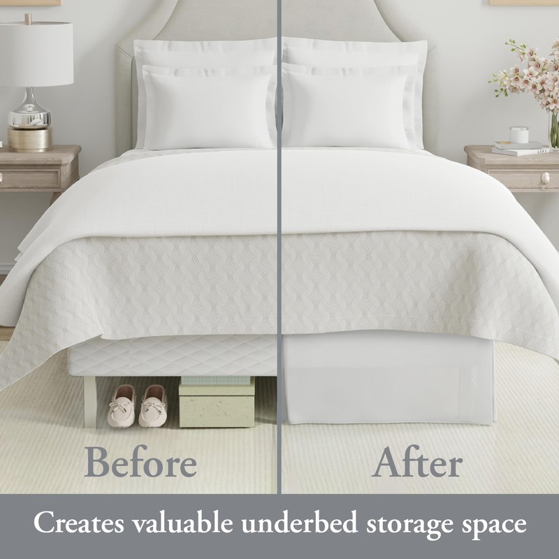 Levinsohn Magic Skirt Tailored Bedskirt, Never Lift Your Mattress, Classic