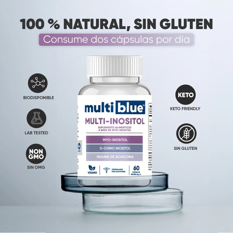 Multiblue - Inositol Con 60 Cápsulas - Myo-inositol Sabor Sin