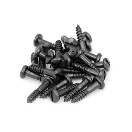 Renovators Supply Manufacturing #6 Pyramid Head Slotted Screws 5/8" Rustic Wood Screws Polished Steel Short Screws Antique Black Wood Screws Home Installation Screws | Hardware Pack of 25 Pieces