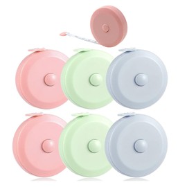 6 Piezas Cinta Métrica Retráctil,Regla de Costura de Tamaño Estándar,150CM60inch Legibilidad a Doble Cara,para Medición Con Métrica Y En Pulgadas     