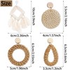 4 Pairs Rattan Earrings Tassel Woven Bohemian Earrings Straw Earrings