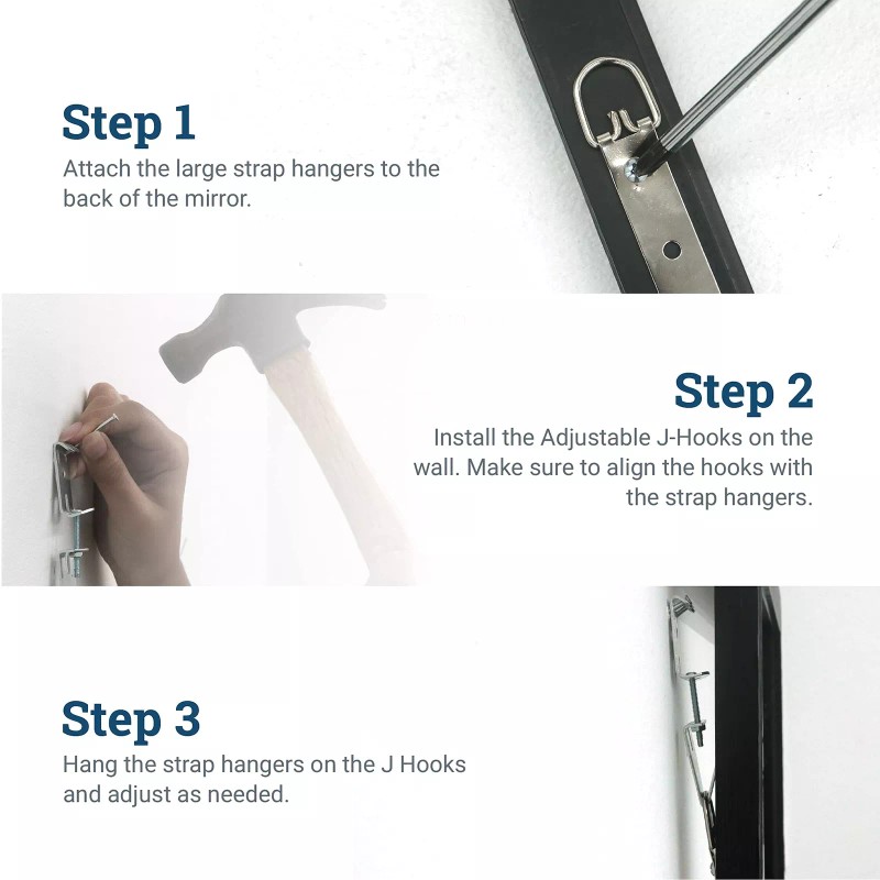 Picture Hang Solutions Mirror Hanging Kit with Hangers and Leveling