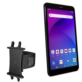 BoxWave Holster Compatible with Allview Viva 803G - ActiveStretch Sport Armband, Adjustable Armband for Workout and Running - Jet Black