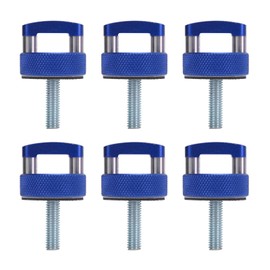 6PCS Hard Top Quick Removal Fastener Thumb Screw with D Rings Billet Aluminum for Wrangler JK JLU JT 2dr Unlimited 4dr 2007 to 2018 Blue