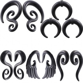IPINK-5 Pairs Acrylic Spiral Snail Taper Plugs Tunnel Ear Stretcher Expander Kit Plugs 14-00 Gauges, Acrylic
