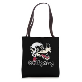 A Cartoon Wolf Name Wolfgang With Mozart 18th Century Wig Tote Bag