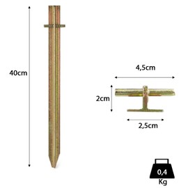 Steel T-Profile Tent Peg Moritz Steel T-Profile Peg Tent Peg Camping 30-40 or 50 cm Moritz (Pack of 1, 40 cm)