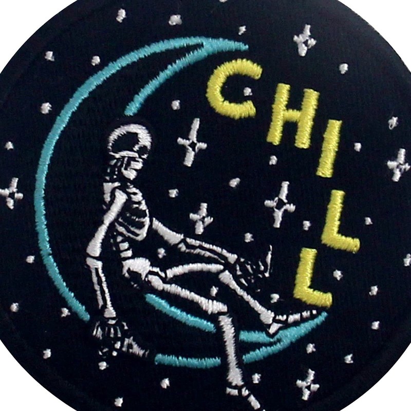 Drunk On The Chill Moon Patch Embroidered Applique Iron On