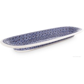 Original Bunzlauer Keramik Servierplatte 37,4x13,4x3,0 cm, Dekor 120