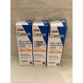 Cerave 3x Cerave Ultra Light Moisturizing Face Lotion SPF 30 1.7oz Exp10/25&Up Dam Box