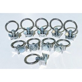 10x Single Stud Fittings with Ring for Airline Rail Lashing Rail (Sprinter etc.) Lashing Strap Adapter End Fitting