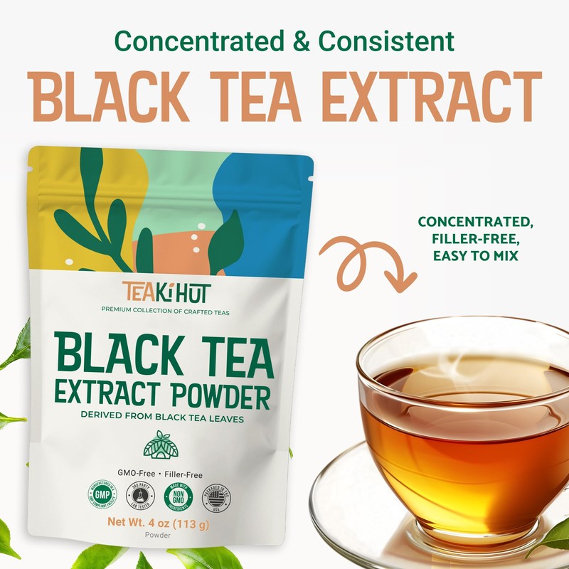Instant Black Tea Extract Powder, Unsweetened Iced Tea Extract Powder