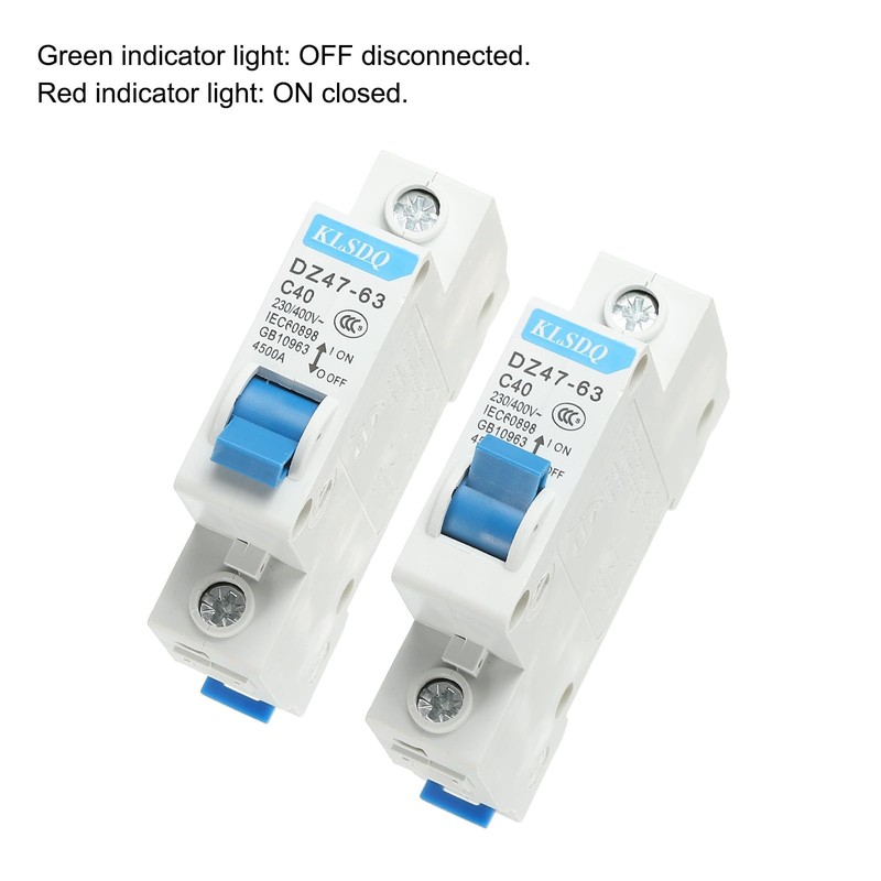 sourcing map Miniature Circuit Breaker Low Voltage AC 40A 230/400V