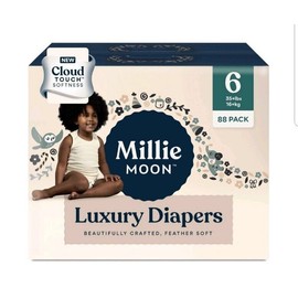 Millie Moon New All Natural Millie Moon Disposable Diapers JUMBO Box Cloud Touch Soft Size 6