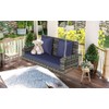 2-Person Wicker Hanging Porch Swing with Chains, Cushion, Pillow, Rattan