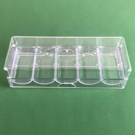 Poker Chip Holder Tray Racks - 1Pack Clear Acrylic Chips Rack Case with Cover Poker Table Accessories