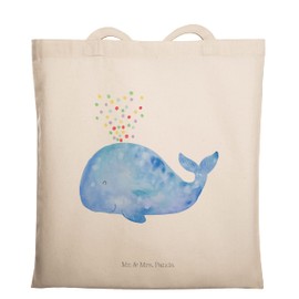 Mr. & Mrs. Panda Whale Confetti Tote Bag, transparent, Unit size, Hand Drawn