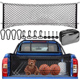 Cargo Net for Pickup Bed, Fit for Ford F150/F250, Chevy Silverado, GMC Sierra, 18"x50" Heavy Duty Elastic Cargo Organizer