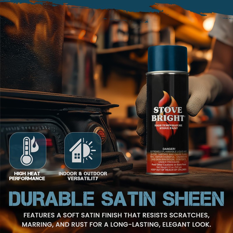 Stove Bright High Temp Paint Metallic Blue - 8105 |