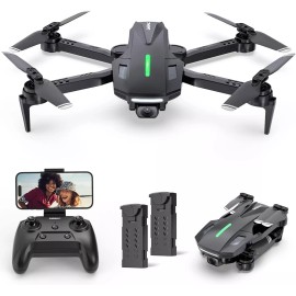 DEERC D70 Mini Drone with Camera,720P HD FPV Foldable Drones,2 Batteries,One Key