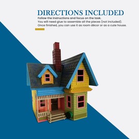 Bird's Wood Shack 3D Wooden Puzzle DIY Miniature House Kit - DIY Tiny House Kit from Up Movie - Easy-to-Assemble 1/8” Baltic Birch Wood - Model House Kit for Family, School, Hobby, Art & Craft Gift