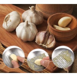 2Pcs Stainless Steel Garlic Grinders Ginger Grater Grinder Zester Spoons Fruit Vegetable Grater Grinder Spoon for Kitchen (Silvery, One Size)