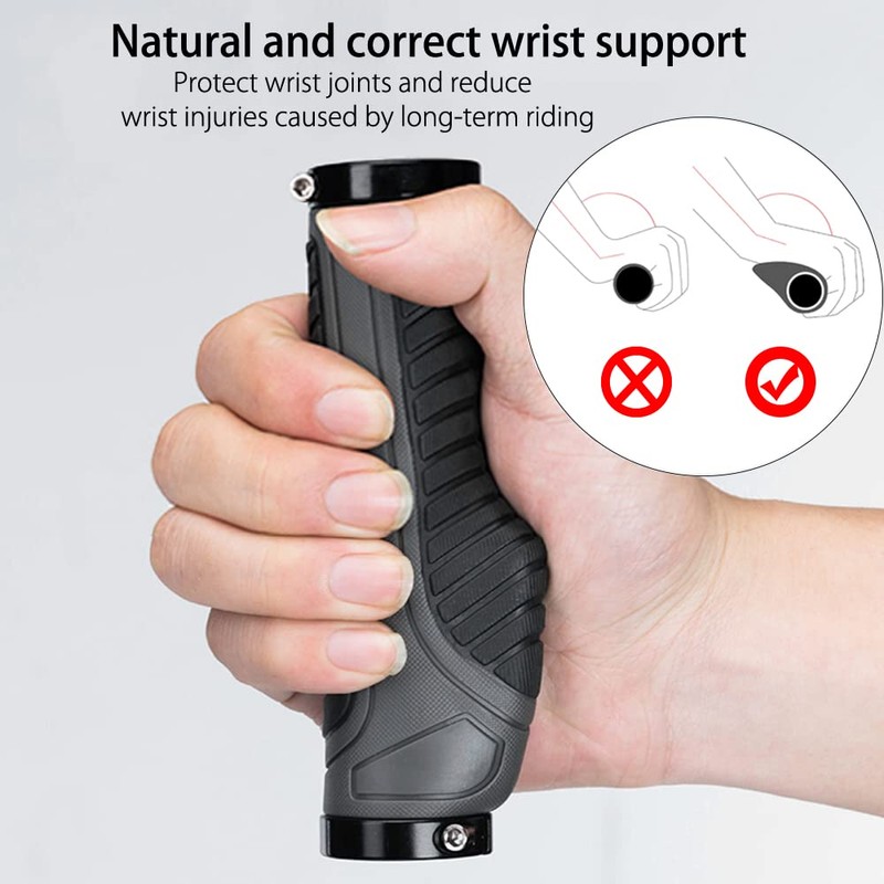 Bicycle Grips Handlebar Grips Ergonomic Bicycle Handlebar Non-Slip Soft Rubber