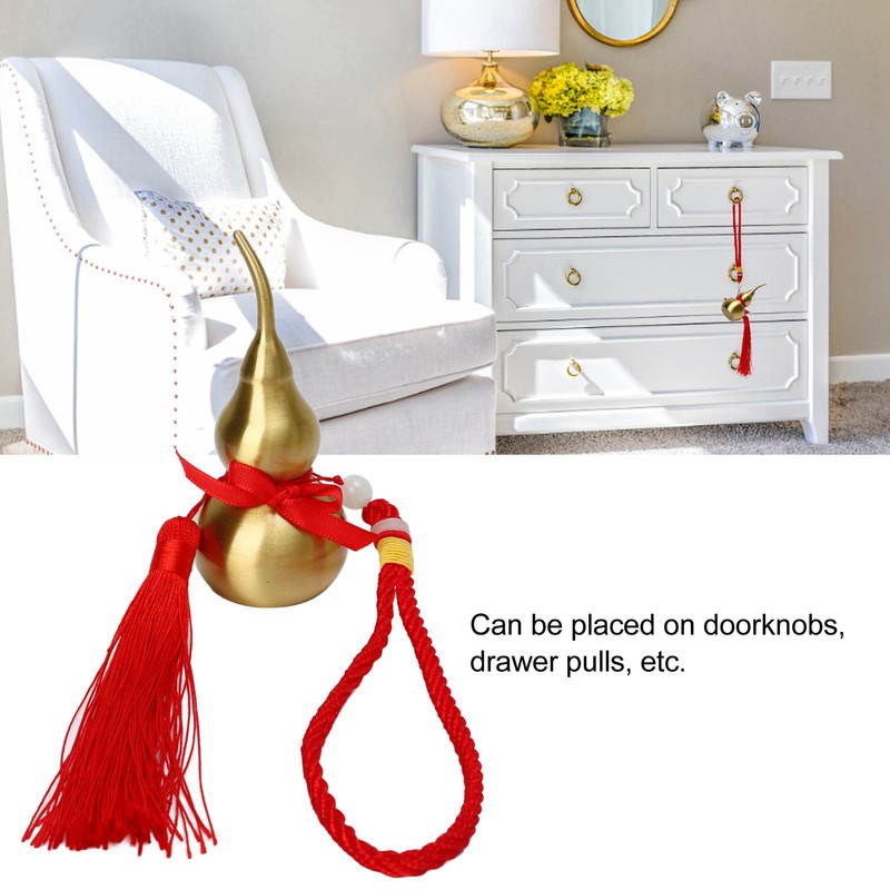 Feng Shui Wu Lou Red Lucky Tassel 10cm High Rope