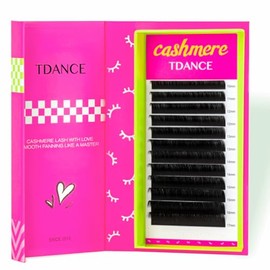 TDANCE TDANCE Cashmere Lash Extensions Super Soft Classic Lash Extensions CC Curl 0.05mm Thickness 17mm Single Length Individual Eyelash Extensions for Professional Salon Use(0.05-CC,17mm)