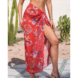 Eicolorte Womens Beach Cover Up Chiffon Sheer Bikini Beach Swimsuit Coverup Sarong Pareo Wraps for Women