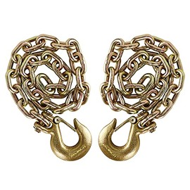 NBJINGYI 3/8" X 35" Trailer Safety Chain 2pcs Grade 70 Binder Chain with Clevis Grab Hooks