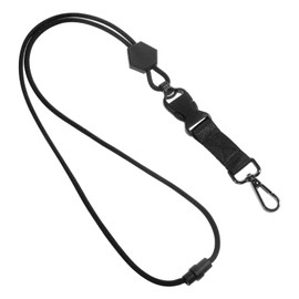 Tweruna 23.6 Inch Detachable Lanyard, Break Away Lanyards for Id Badges and Keys, Black Breakaway Lanyard with Metal Hook for Id Card Badge Holder