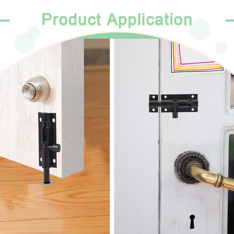 MUNEK 2 Pcs Door Latch Lock Slide Bolt,3 Inch Security
