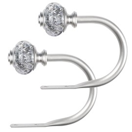 USFOOK - Paquete de 2 alzapaños decorativos para cortinas de ventana, ganchos para cortinas de pared con remates translúcidos (4.3 pulgadas de largo x 3.4 pulgadas de ancho)