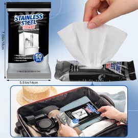 Heigble 6 Pack 60 Count Stainless Steel Cleaner Wipes Stainless Steel Polish Wipes Clean and Polish Appliances for Household Appliances Including Oven Refrigerator Dishwasher Microwave and Grill