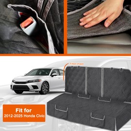 Kistrba Dog Car Seat Cover Compatible with Honda Civic 2012-2025, Waterproof Pet Bench Seat Cover for Back Seat, 600D Heavy Duty Scratch Proof Nonslip Truck Seat Covers for Dogs