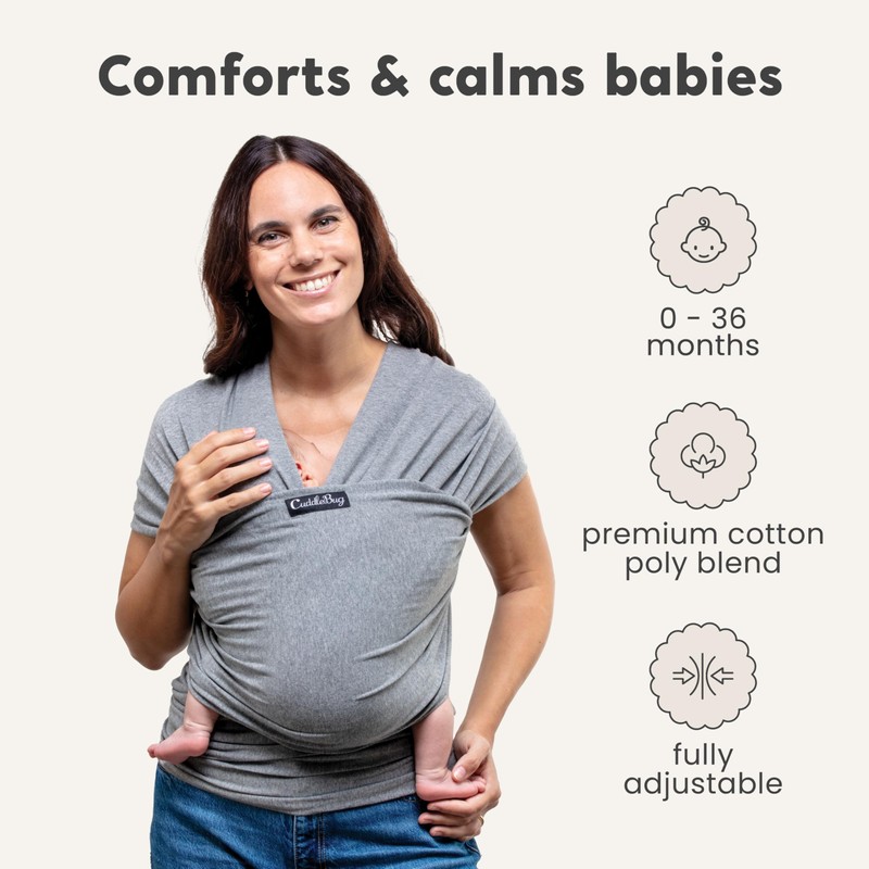 Cuddlebug Baby Wrap - Hands-Free Baby Carrier Wrap - Soft