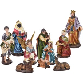 Carousel Home and Gifts Large Traditional Deluxe Christmas Nativity Set Scene With 10 Detailed Figures