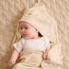 Purebaby Essential Bear Cotton Hooded Towel, Pale Blue Melange