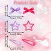 SAWINDA 36Pcs Hot Pink Mini Hair Bows Purple Star Snap