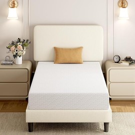 Yaheetech 8 Inch Twin Mattress 3 Foam Layer Cooling Gel Memory Foam Mattresses, Green Tea for Fresher Sleep, Medium Firm, CertiPUR-US Certified, Twin Size Mattress in a Box