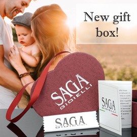 SAGA GIOIELLI® Necklace for Women, Angel Caller Pregnancy, Angel Call, Long Necklace, Pregnant, Pendant, Chime Ball, Feet, Crystals, Gift Box, Stainless Steel, No Gemstone, Stainless Steel, No