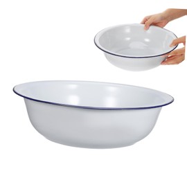 Healeved Vintage Enamel Basin, Foot Bucket for Soaking feet Laundry Wash Basin Foot Soak Bucket Bath Tub for Feet Washing