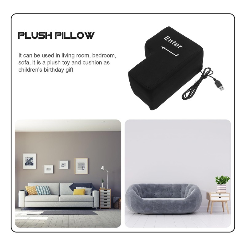 Levemolo Big Enter Key Pillow with USB Function Stress Relief