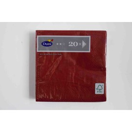 Duni Serviettes 3lagig Tissue Uni 20er Bordeaux, 33 x 33 cm
