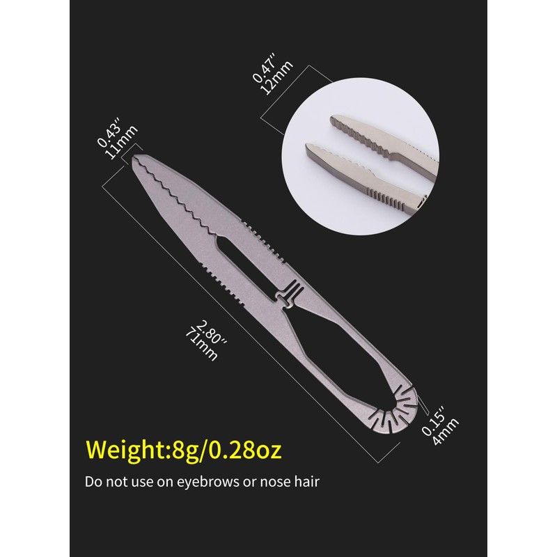 TIKIDESIGN Precision Tweezers Titanium Tweezers for Men, Chip Tweezers Craft