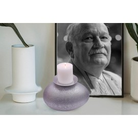 Candle Cremation Urn for Human Ashes - Large Silver Textured Candle Urn - Decorative Urn for Ashes Display at Home - Beautiful Modern Adult URN for Funeral, Burial, Female or Pets